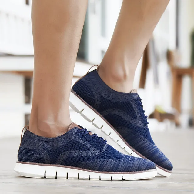 West Louis Knitted Mesh Shallow Lace Up Lightweight Sneakers