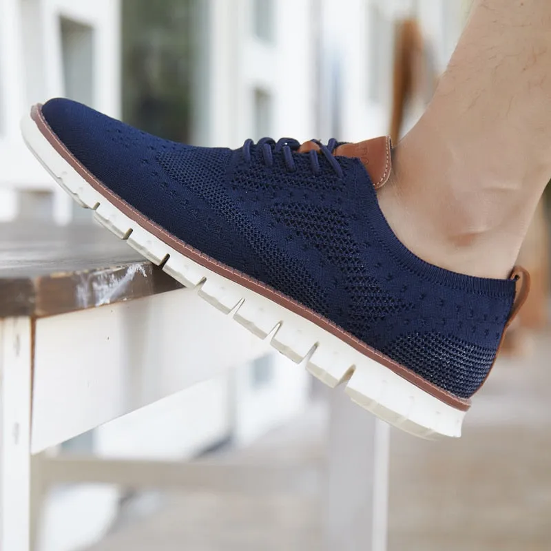 West Louis Knitted Mesh Shallow Lace Up Lightweight Sneakers