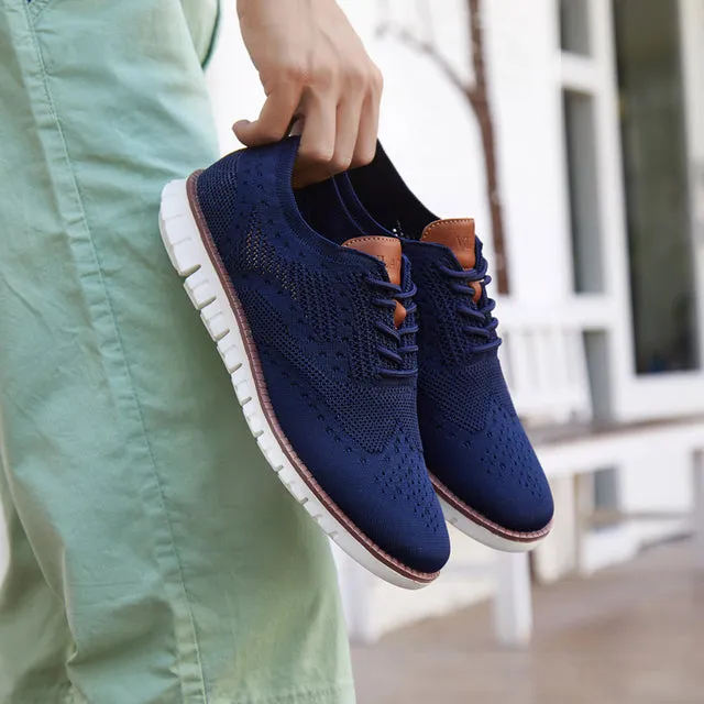 West Louis Knitted Mesh Shallow Lace Up Lightweight Sneakers
