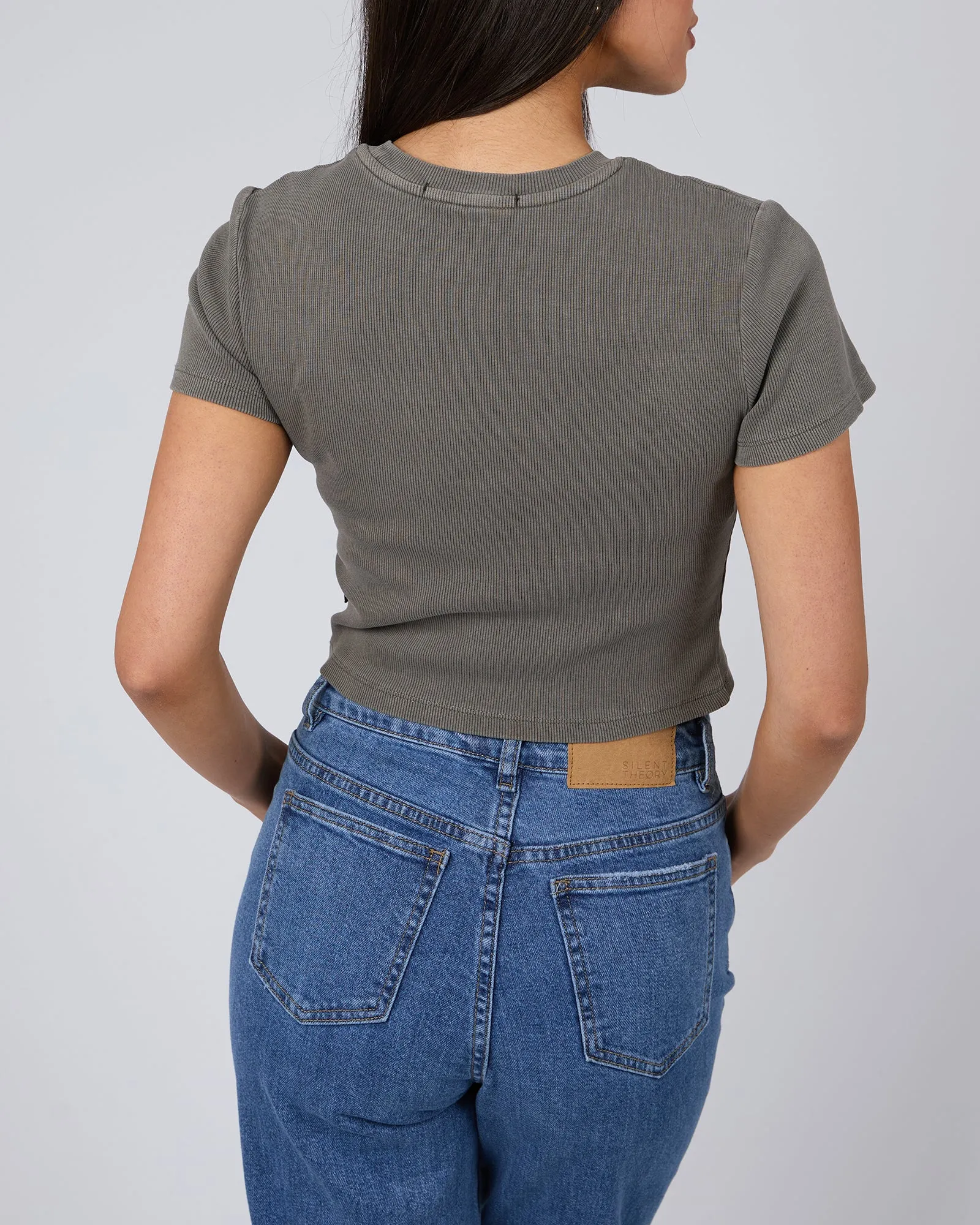 Wild Soul Crop Tee Charcoal