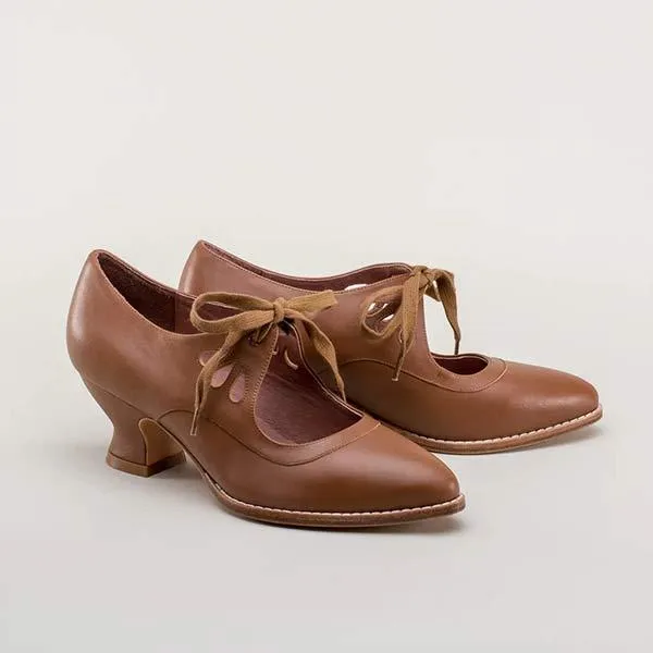 Women's Hollow-Out High Heel Lace-Up Casual Shoes 21104793C