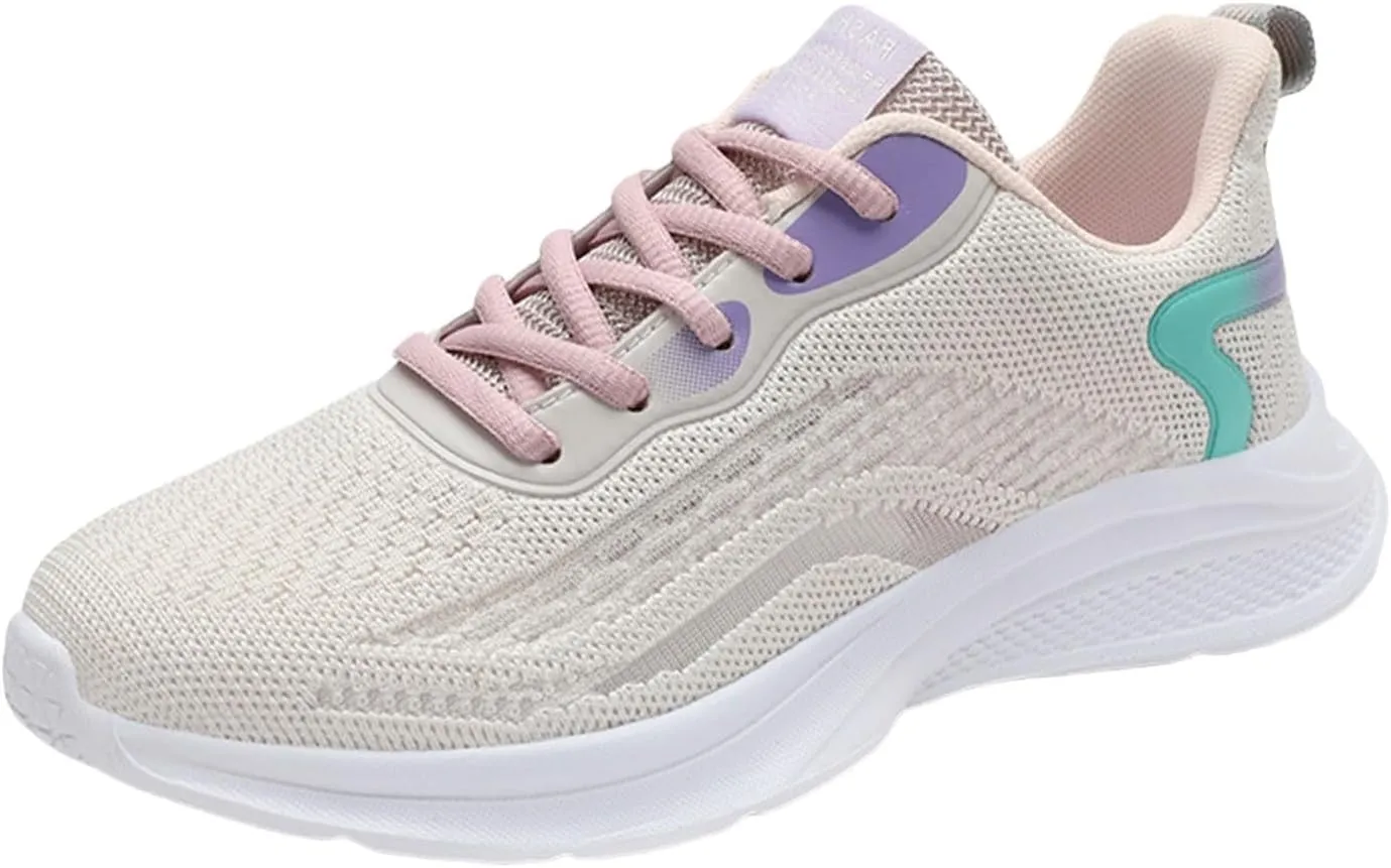 Women's Shoes Sneakers Lace Up Thick Sole Athletic Shoes Breathable Mesh Sneakers Causal Running Walking Tennis Shoes
