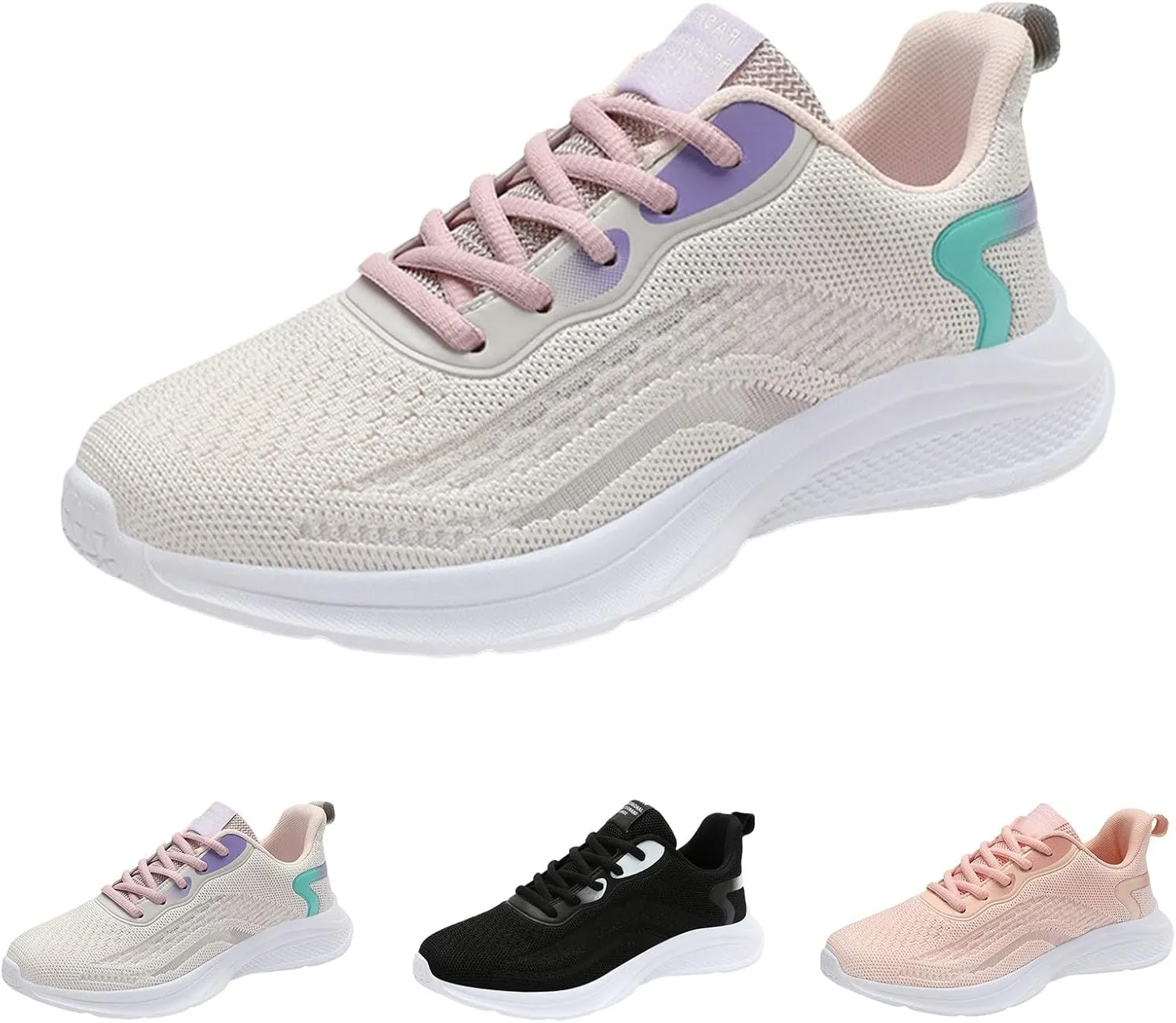 Women's Shoes Sneakers Lace Up Thick Sole Athletic Shoes Breathable Mesh Sneakers Causal Running Walking Tennis Shoes