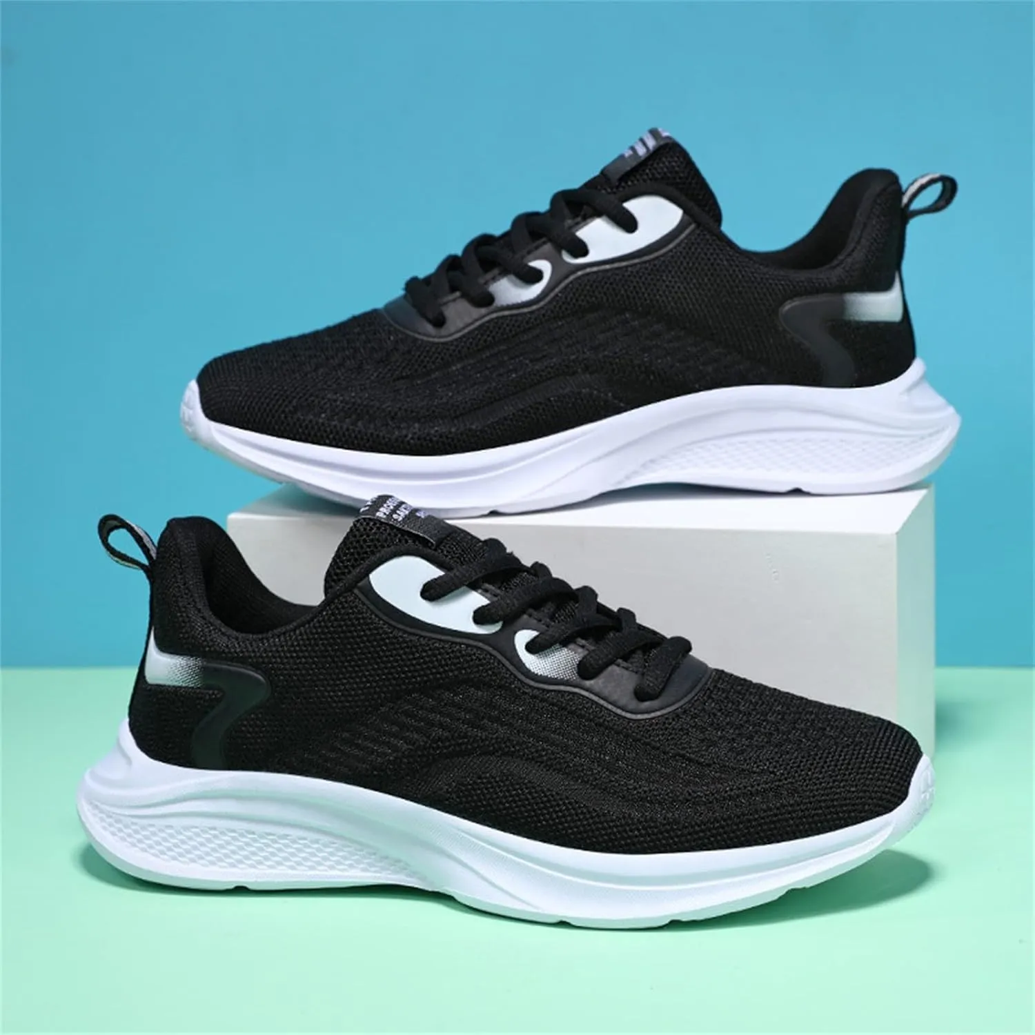 Women's Shoes Sneakers Lace Up Thick Sole Athletic Shoes Breathable Mesh Sneakers Causal Running Walking Tennis Shoes