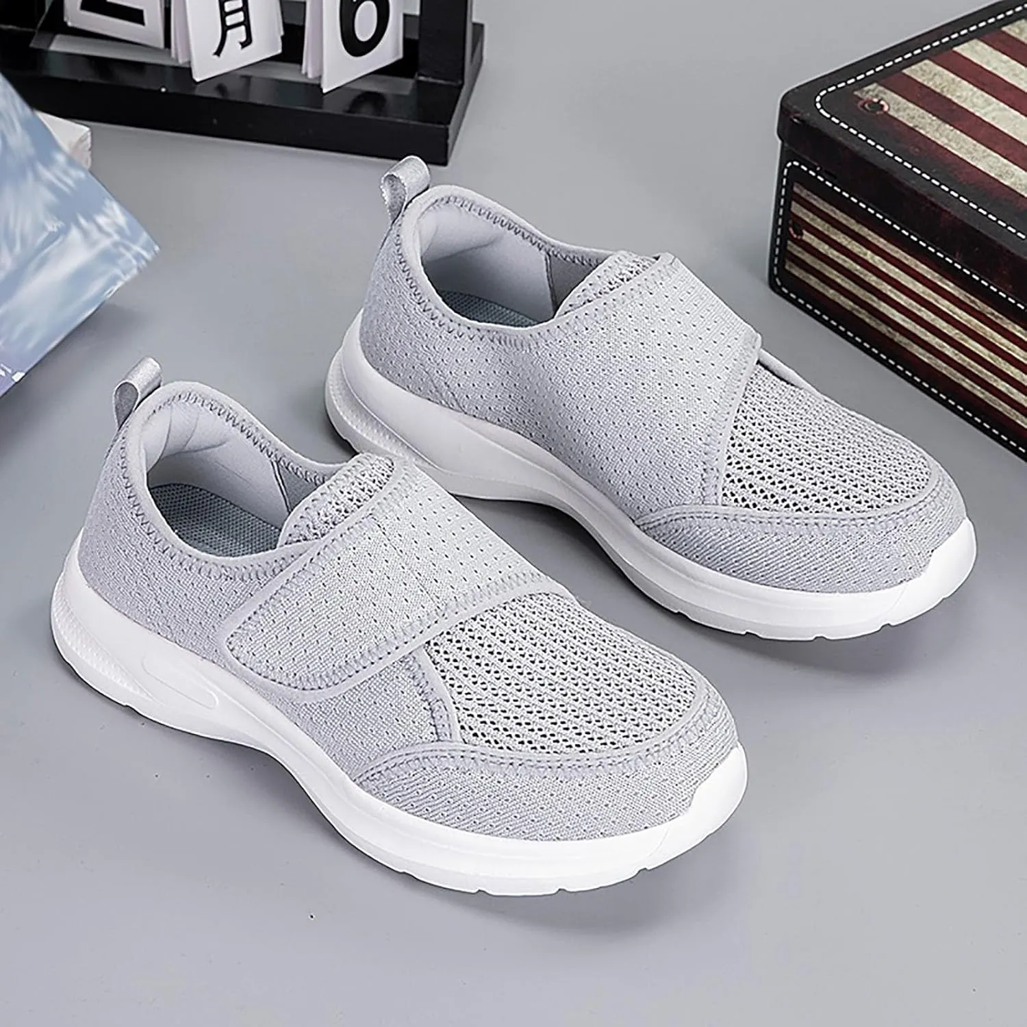 Women's Slip on Walking Sneaker Lightweight Fashion Tennis Shoes Casual Non Slip Flat Bottom Athletic Shoes