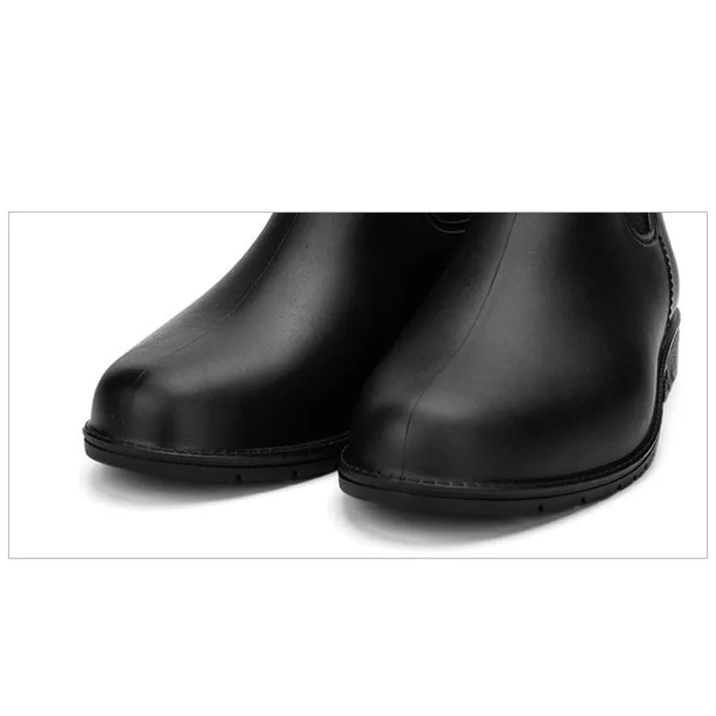 Women's waterproof Chelsea boots flat ankle high rain boots