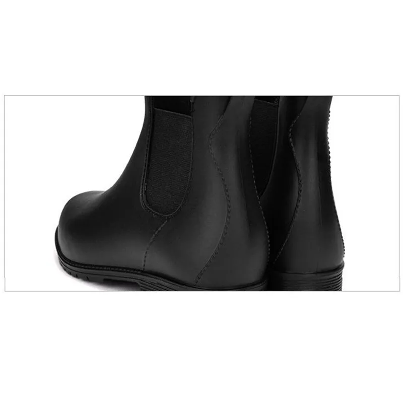 Women's waterproof Chelsea boots flat ankle high rain boots