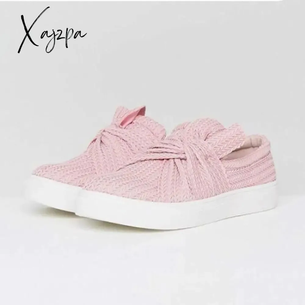 Xajzpa - Women Knitted Twist Slip On Sneakers