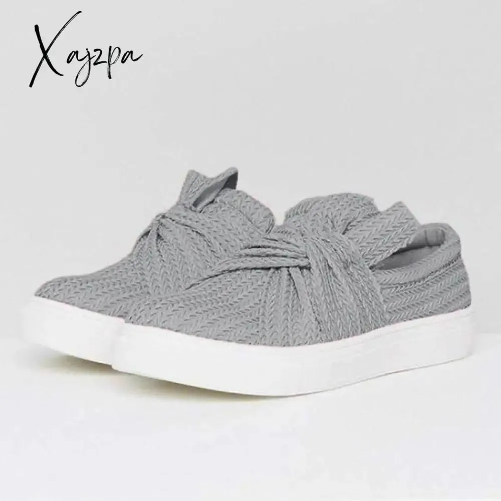 Xajzpa - Women Knitted Twist Slip On Sneakers