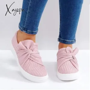 Xajzpa - Women Knitted Twist Slip On Sneakers