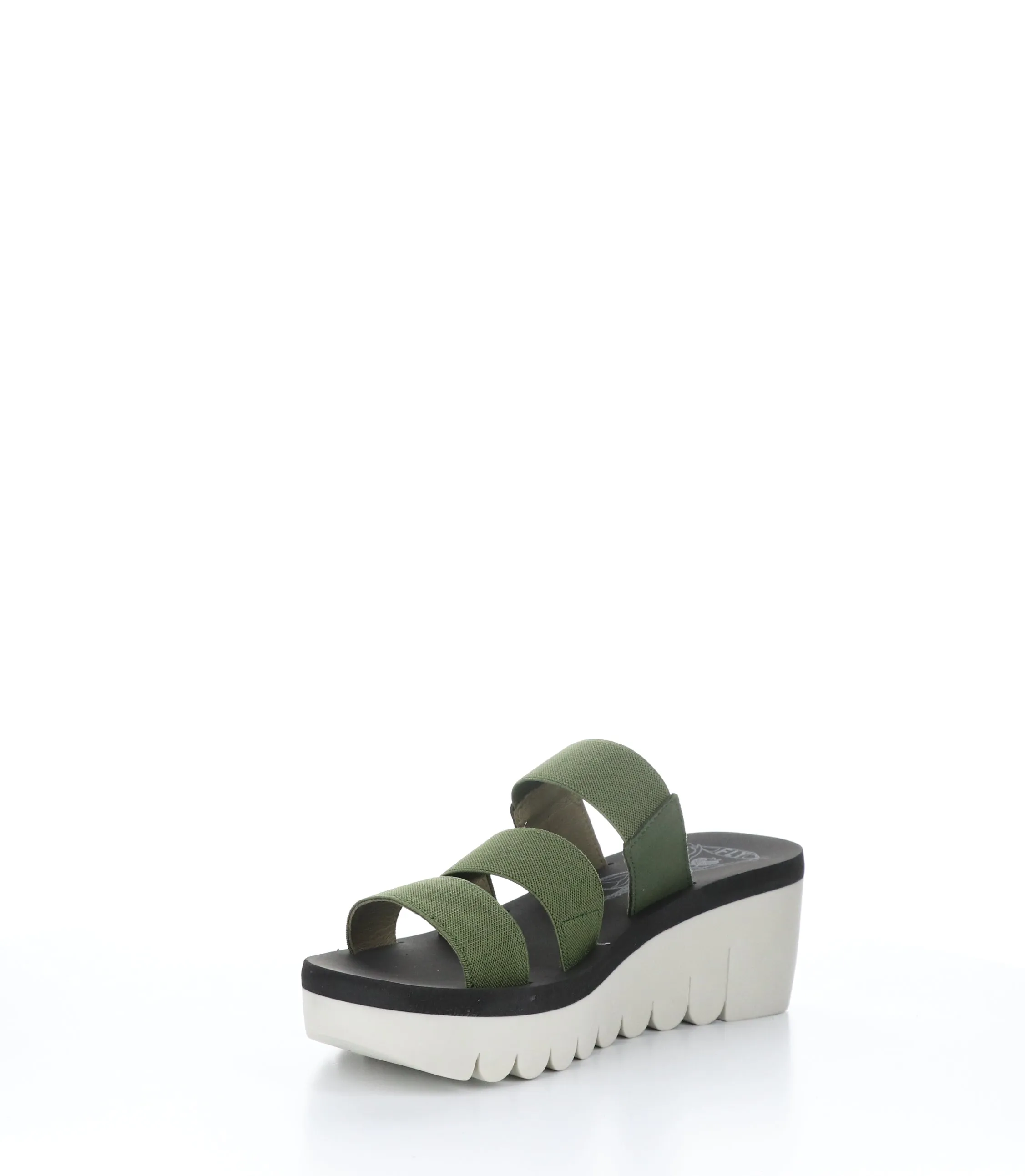 YIAN845FLY MILITARY/BLACK Wedge Sandals
