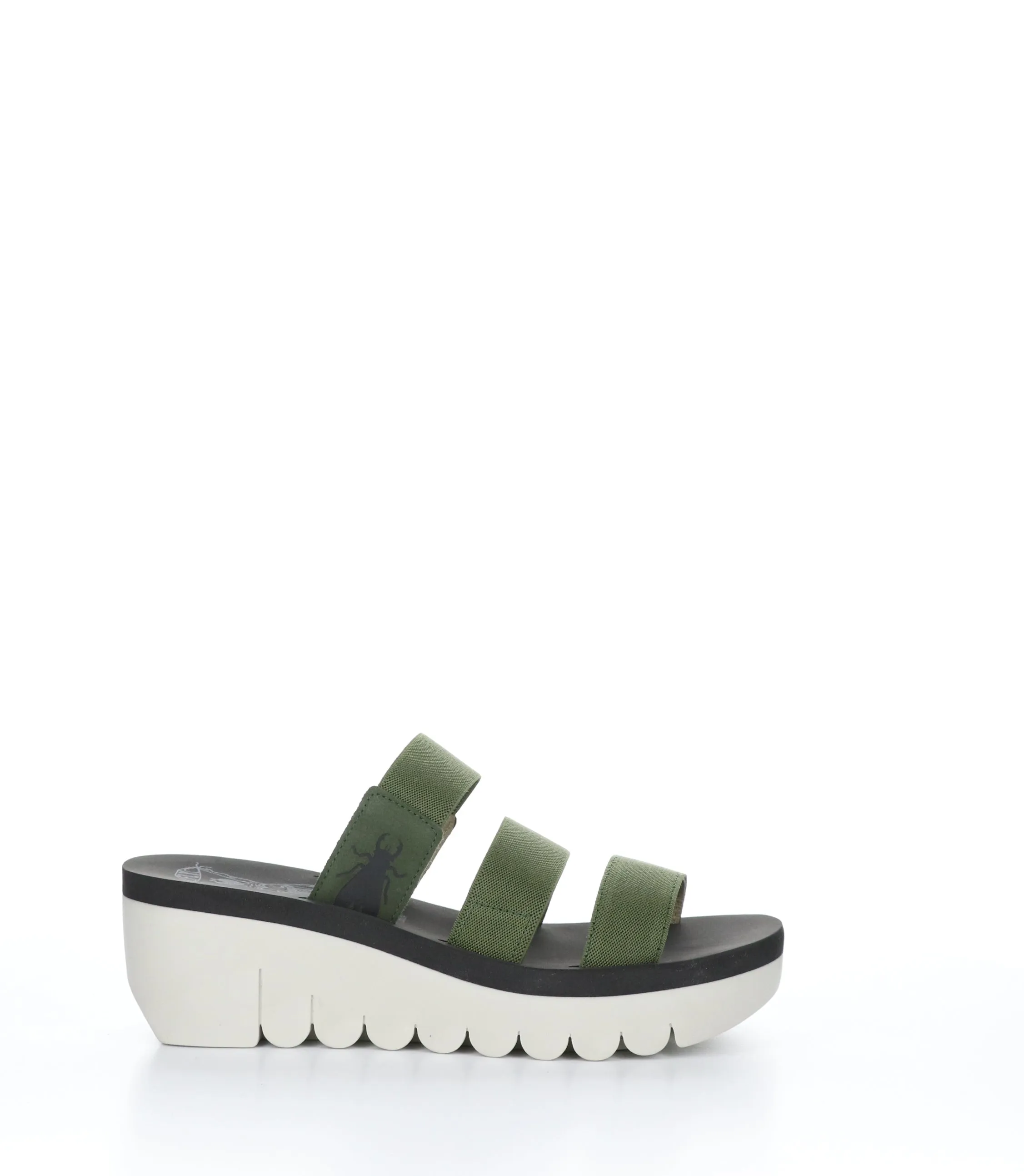 YIAN845FLY MILITARY/BLACK Wedge Sandals