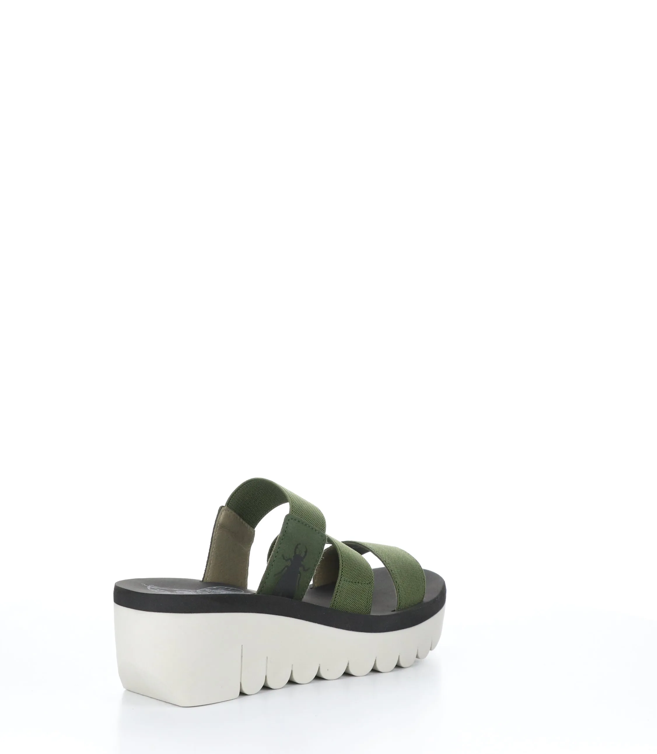 YIAN845FLY MILITARY/BLACK Wedge Sandals